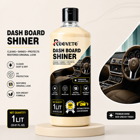 ROOVETO DASH BOARD SHINER CLEANS, SHINES & PROTECTS CAR INTERIORS