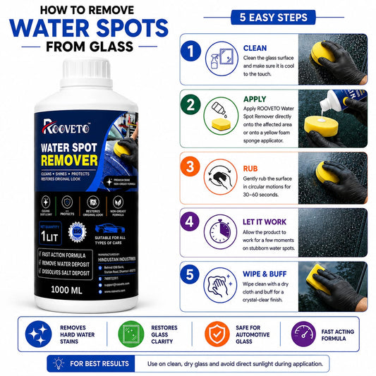 ROOVETO WATER SPOT REMOVER 1 LITRE – HARD WATER STAIN & MINERAL DEPOSIT REMOVER