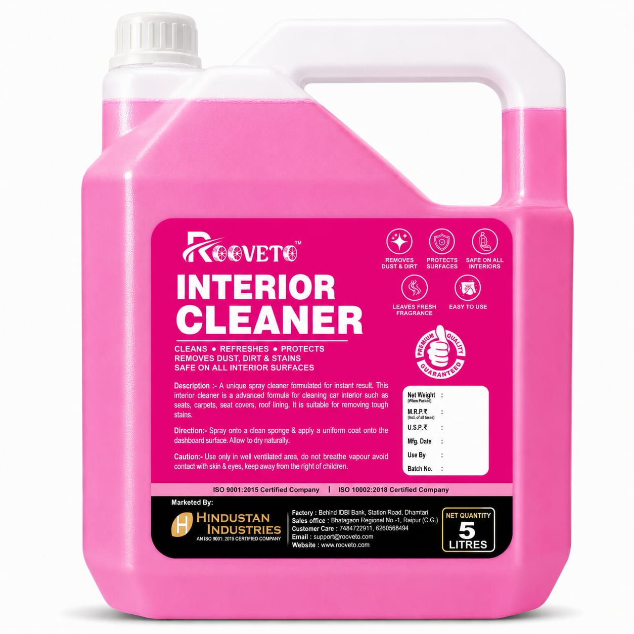 ROOVETO Interior Cleaner – 5 Liter