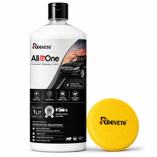 ROOVETO ALL IN ONE POLISH 1 LITRE – MULTIPURPOSE CAR POLISH WITH UV PROTECTION WITH APPLICATIOR