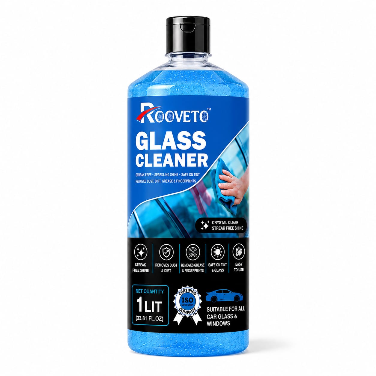 ROOVETO GLASS CLEANER 1 LITRE – STREAK FREE CAR GLASS & WINDOW CLEANER