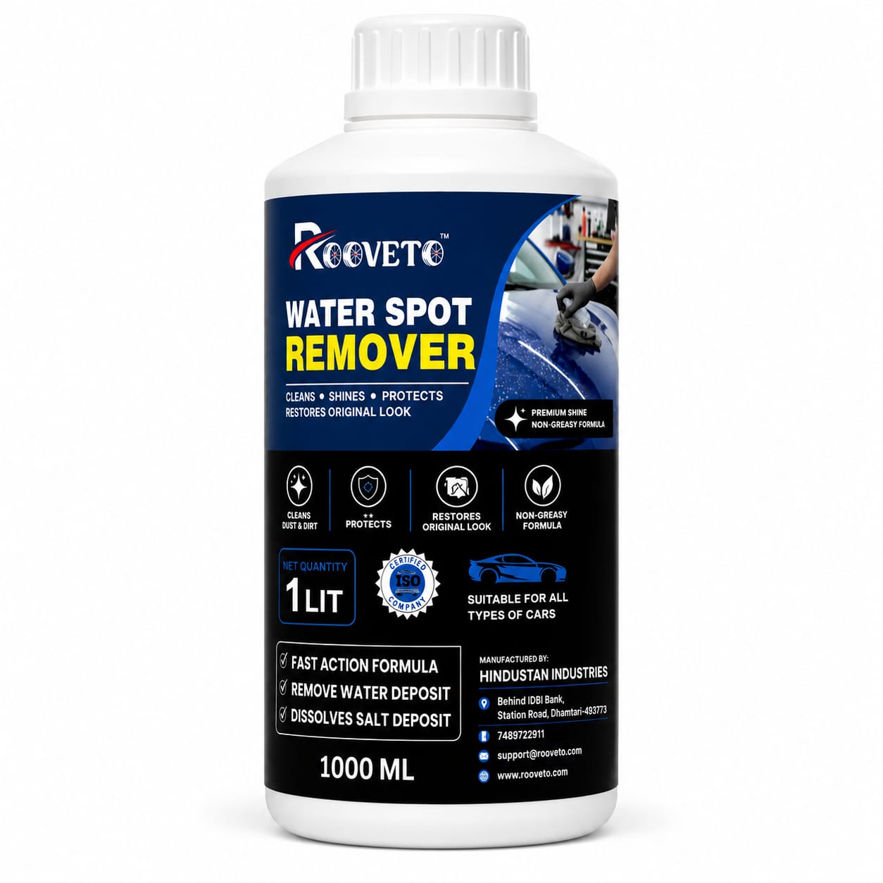 ROOVETO WATER SPOT REMOVER 1 LITRE – HARD WATER STAIN & MINERAL DEPOSIT REMOVER