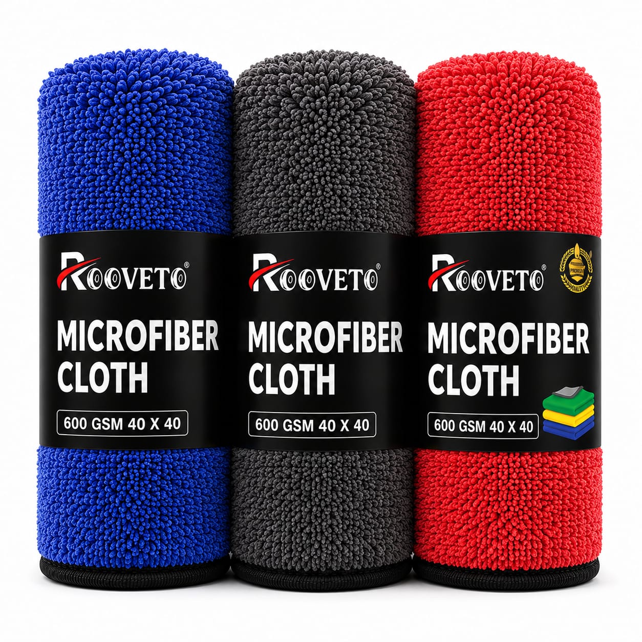 Rooveto Microfiber Cloths Pack Of 3