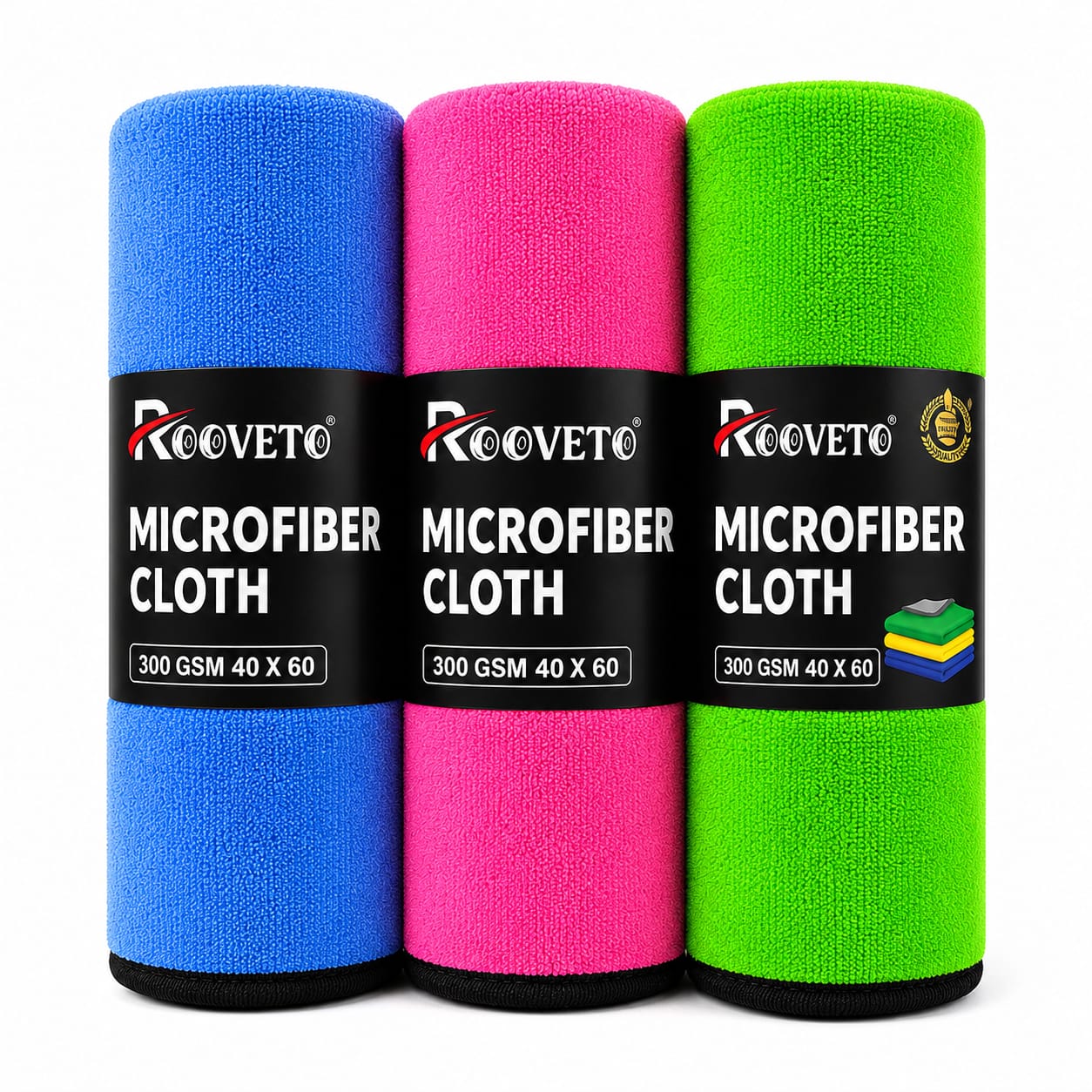 Rooveto Microfiber Cloths Pack Of 3