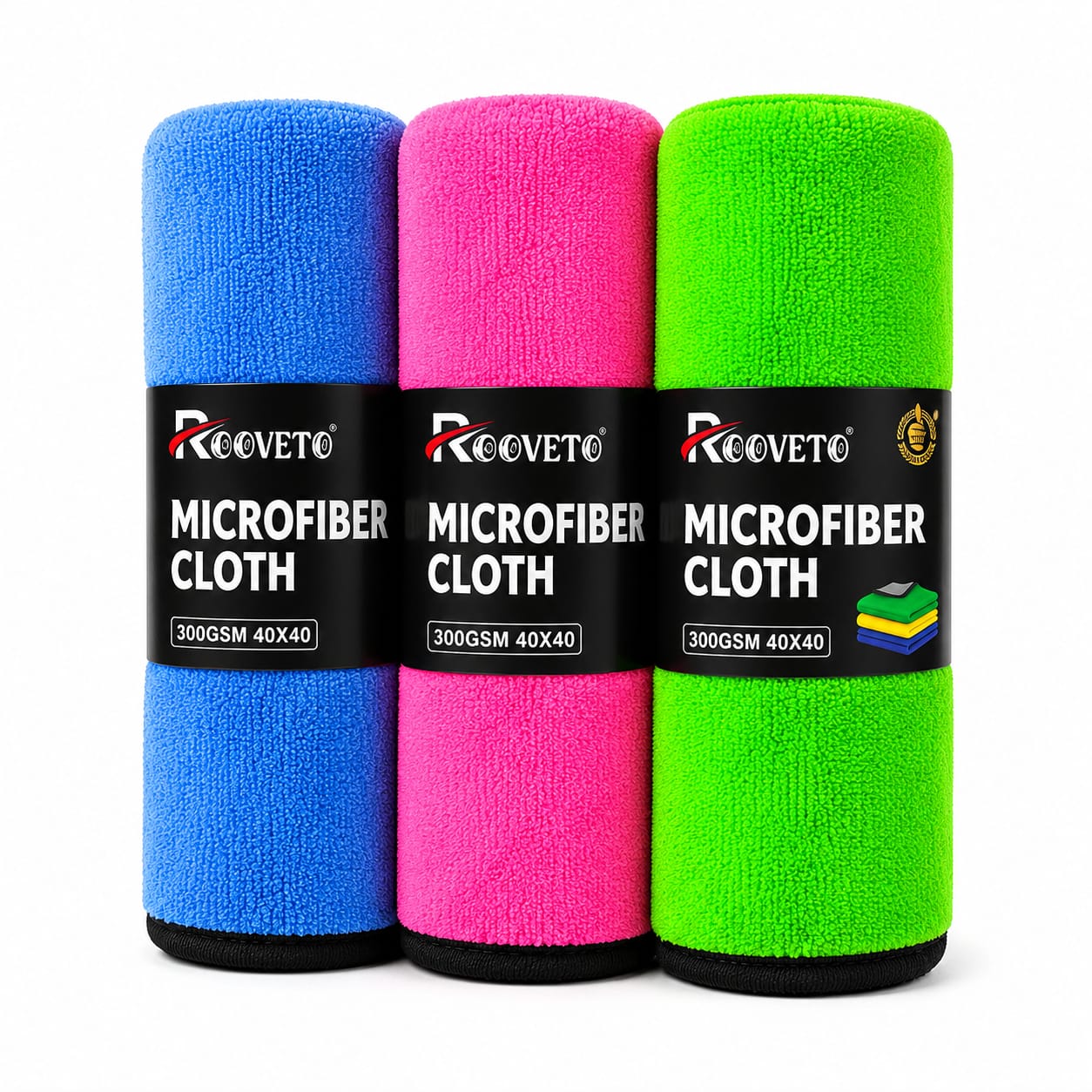 Rooveto Microfiber Cloths Pack Of 3