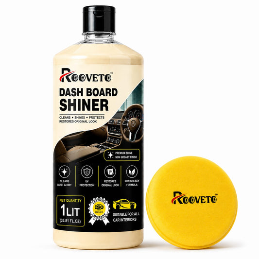 ROOVETO DASH BOARD SHINER CLEANS, SHINES & PROTECTS CAR INTERIORS WITH FOAM APPLICATER